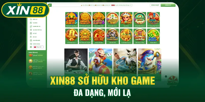 XIN88 sở hữu kho game đa dạng, mới lạ